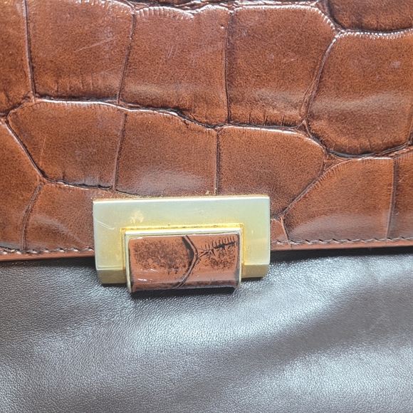 Genuine Leather & Vinyl Shoulder Messenger Bag - Picture 3 of 11